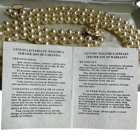 Vintage Mallorca Jewelry The First Lady
Collection 3 Strand Faux Pearl Necklace - Picture 6 of 6